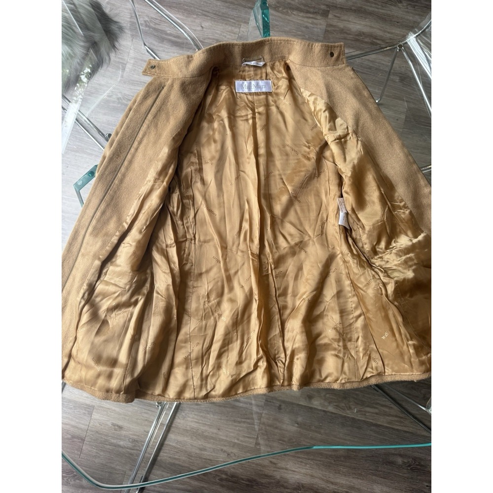 Vintage Max Mara Made in Italy Camel Hair Jacket Tan Women EU 42 US 6 Tan Blazer - Picture 6 of 12